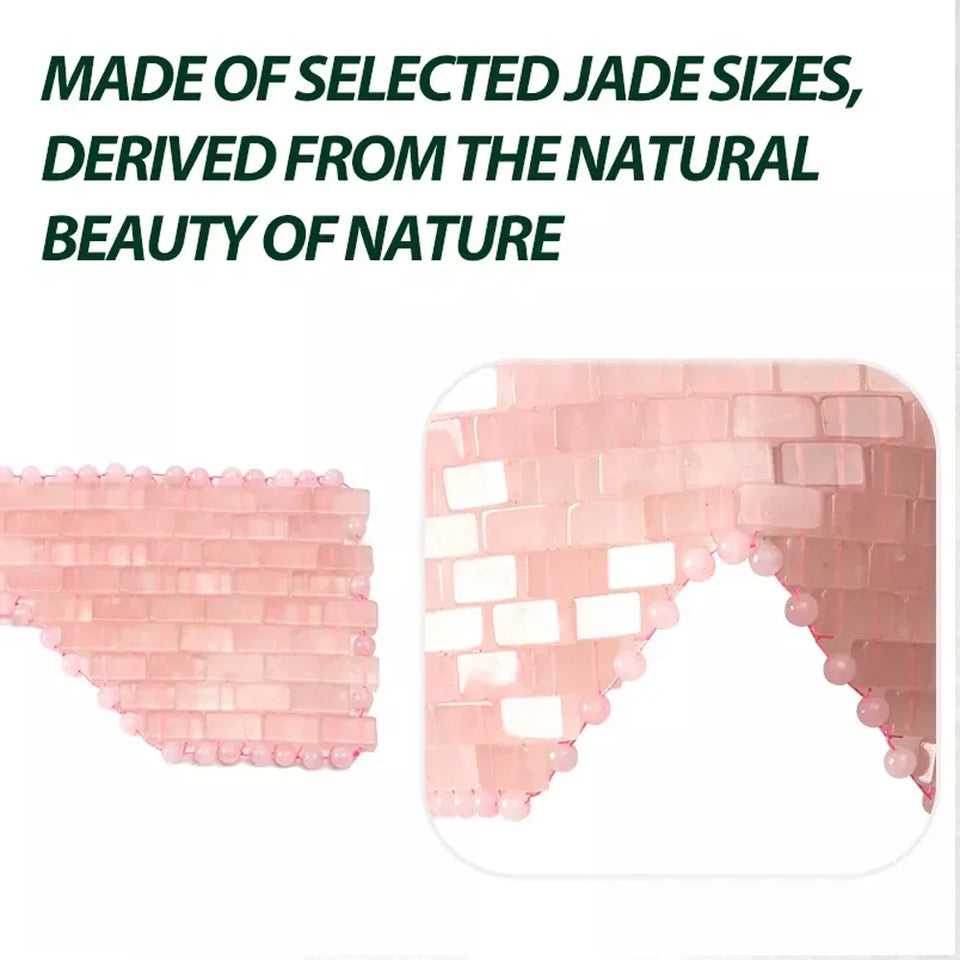 Natural Rose Quartz Eye Mask Massager Jade Relax Sleep Massage Tools Care Stone Face Cooling Sleep Mask