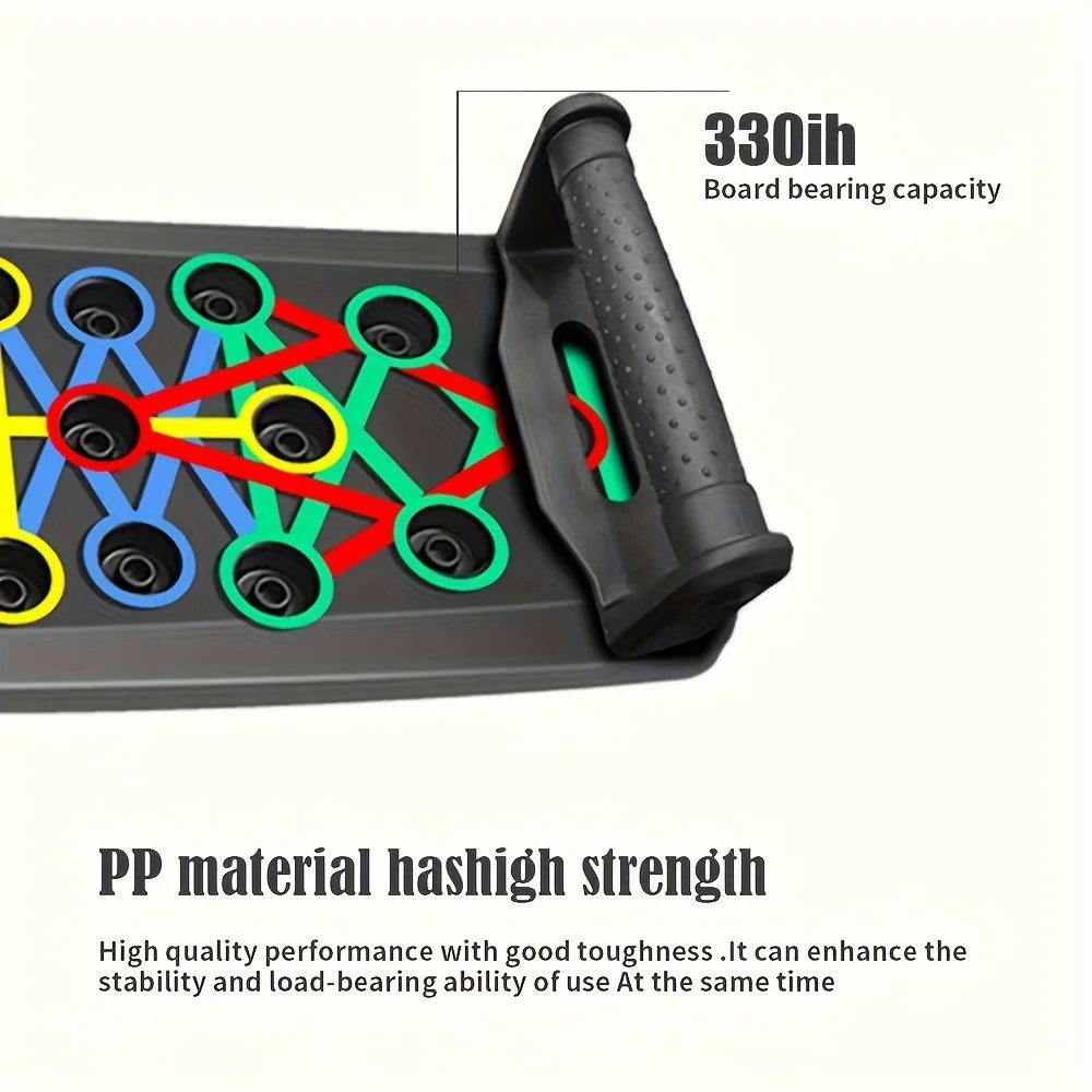 Portable Folding Push-Up Board – Multi-Functional Anti-Slip Fitness Mat with Handles for Chest, Arms & Core