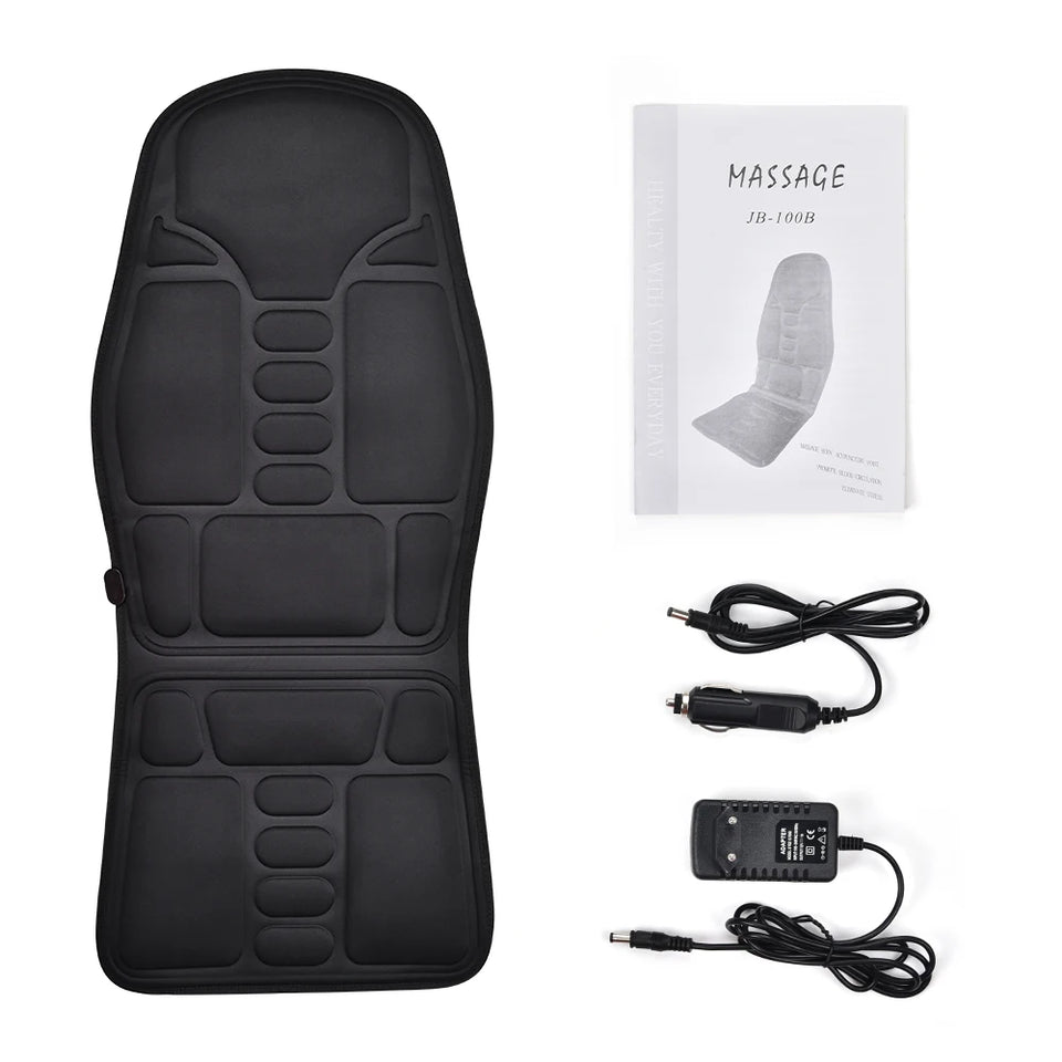 Electric Massage Chair Pad Heating Vibrating Full Body Back Massager Car Chair Cushion Home Office Lumbar With Remote Controls