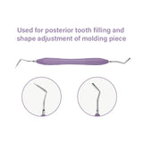 lDental Double-Ended Resin Filler Spatula Set – Stainless Steel Composite Filling Tool with Silicone Handle