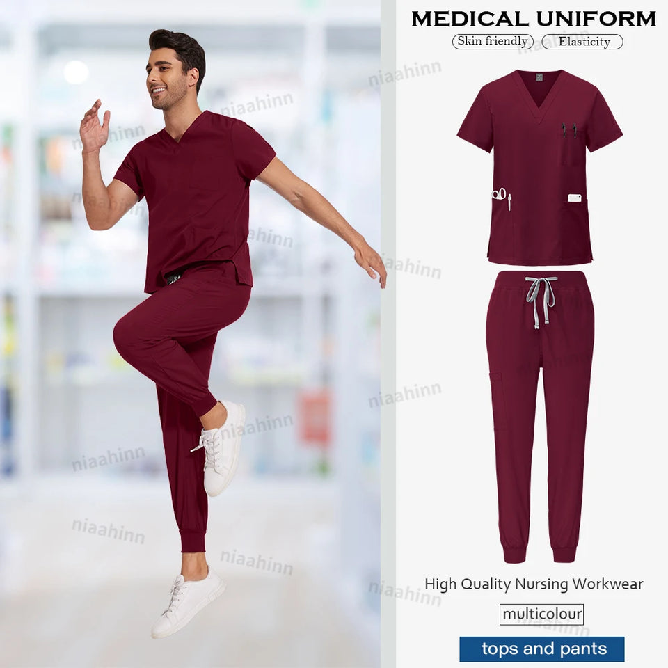 Wholesale Unisex Medical Jogger Scrub Set with Accessories
