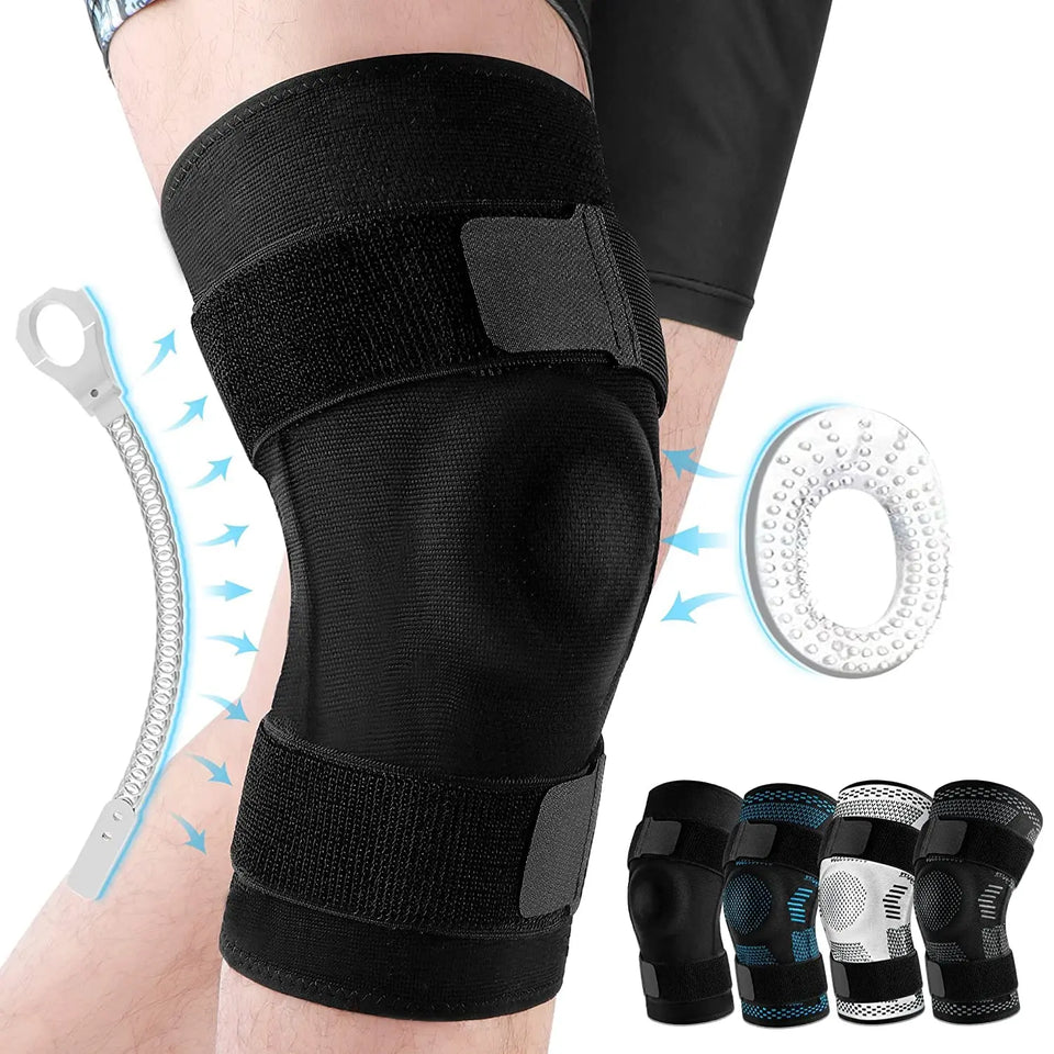 Sports Knee Brace with Side Stabilizers & Patella Gel – Compression Sleeve for Meniscus Tear, Knee Pain, Injury Recovery