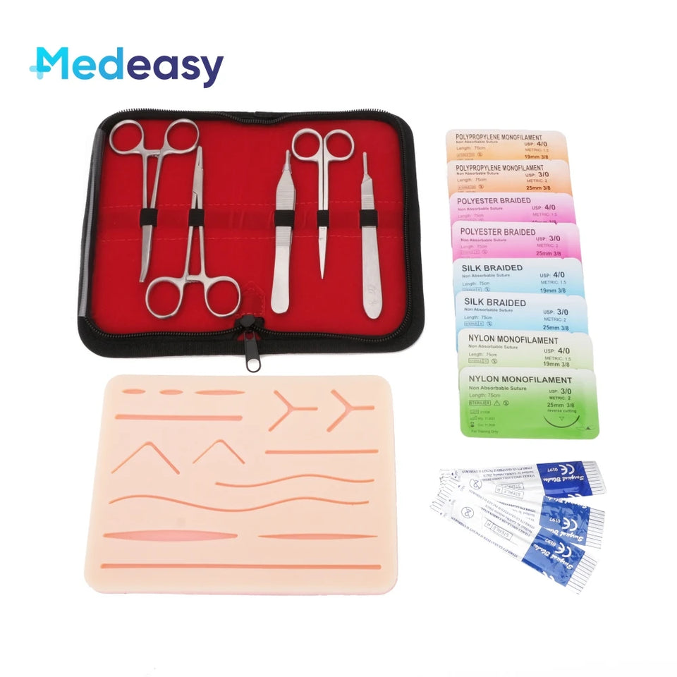 Medical Suture Practice Kit – Surgical Training Set with Skin Pad Model & Tools for Students