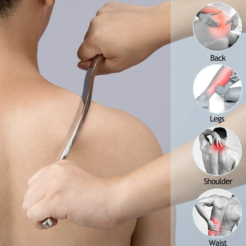 1Pcs Sport Stainless Steel Long Gua Sha Tool-Guasha Long Bar Muscle Scraping Massage Tools-Help Relieve Sore Muscles Soft Tissue