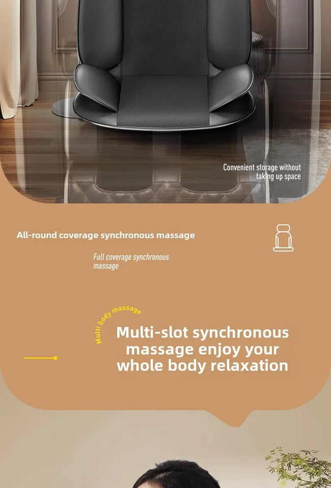 Upgrade Electric Full Body Massage Chair Neck Back Waist Leg Vibration Kneading Shiatsu Cushion Seat Relaxation Trapezius Massag