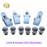 Full Set ECG Electrodes – Chest Suction Balls & Limb Clamp Clips, Dual/Multi-Function EKG Electrodes for Adult ECG Machines