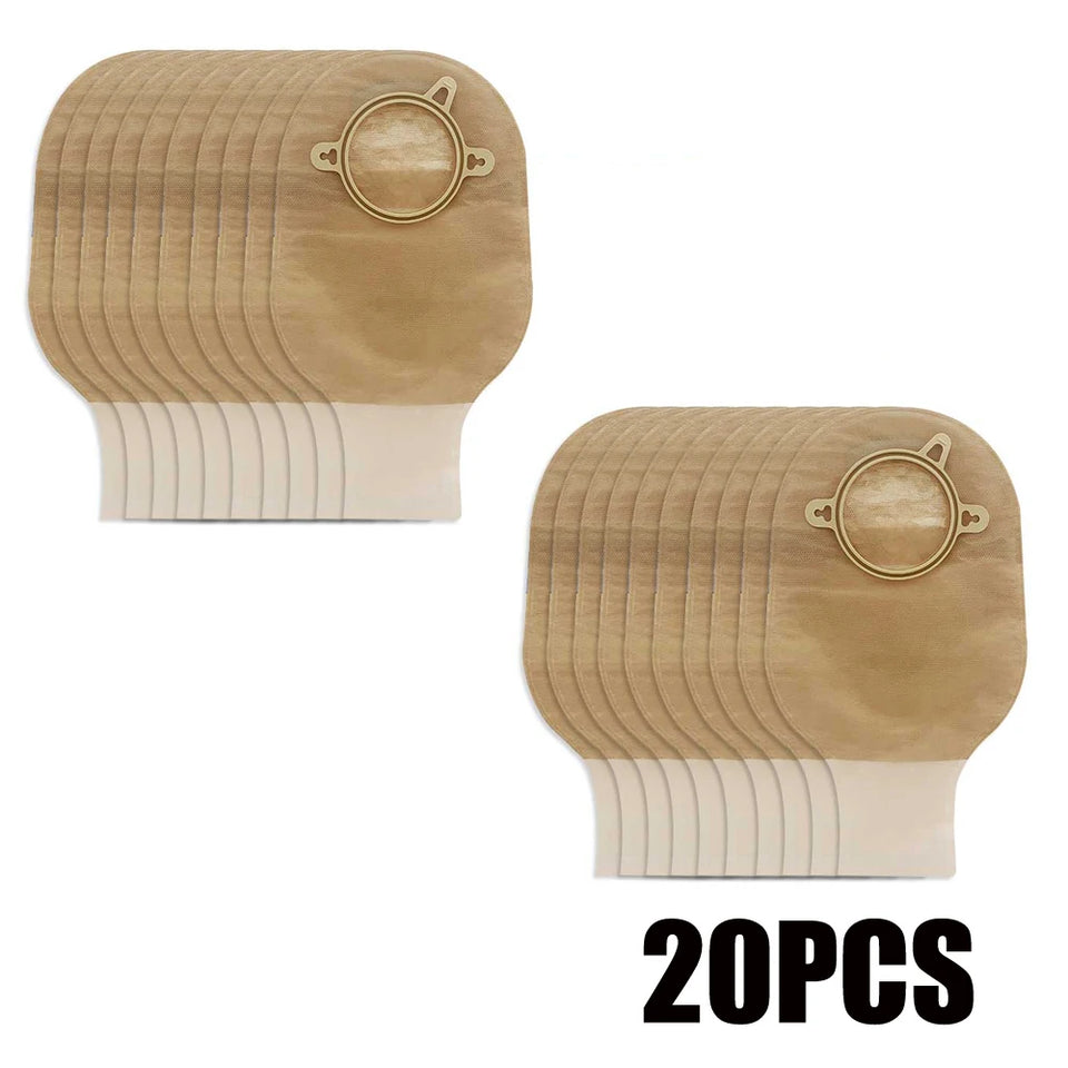 Open Clip Ostomy Bags – Two-Piece Drainable Colostomy & Ileostomy Pouches with Hoop & Loop Closure for Stoma Care