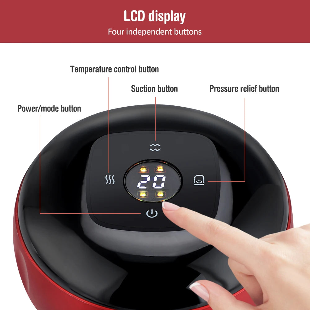 Smart Electric Vacuum Cupping Massager – Heating Suction Cup Device for Body, Back, Neck & Arms