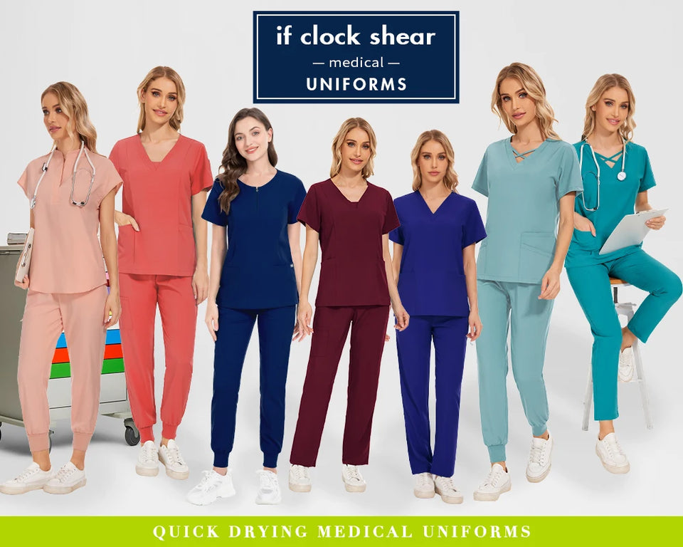 Women’s Medical Nurse Scrubs Set – Unisex Hospital, Clinic, Surgical & Spa Uniforms for Healthcare Professionals