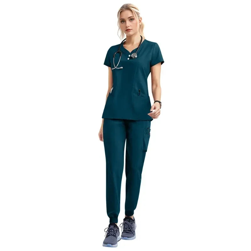 Women's Medical Scrubs Jogger Set – Doctor & Nurse Surgical Uniform
