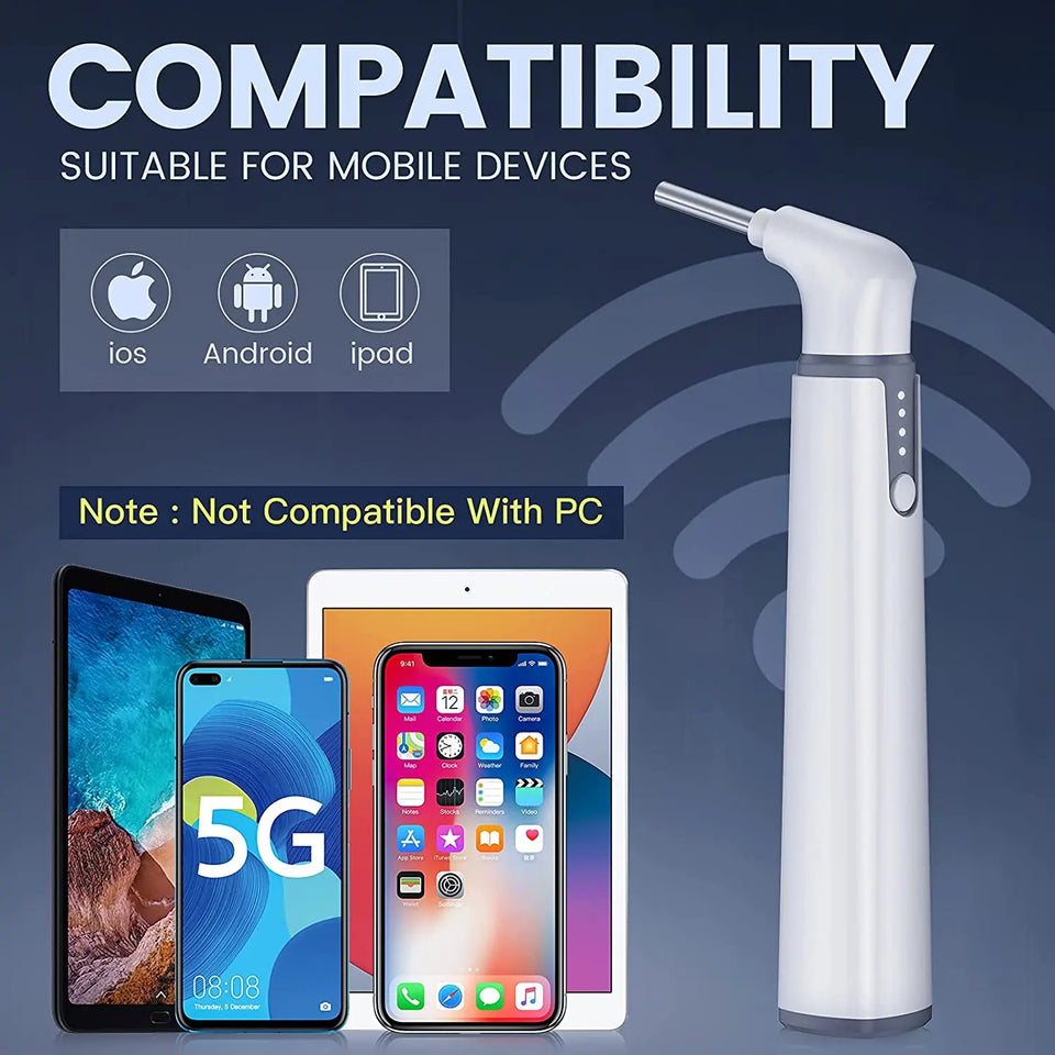 WiFi Digital Otoscope 3.9mm Ear Camera for iPhone & Android – Ear Wax Removal & Inspection Tool