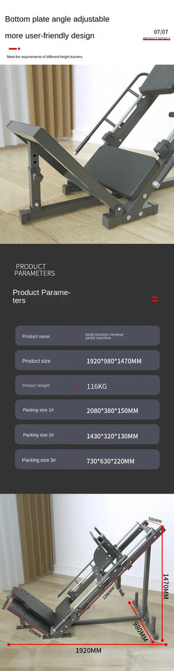 MIYAUP Dual-Function Reverse Kick & Squat Machine – Commercial Gym Leg Strength Trainer