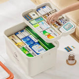 Large Capacity Portable First Aid Kit with Multi-layer Medicine Storage – Family Emergency Medical Box