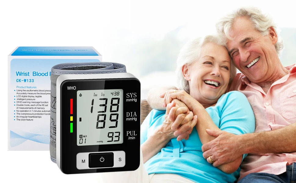 High-Accuracy Digital Wrist Blood Pressure Monitor – Electronic Sphygmomanometer with Automatic BP & Pulse Tracking