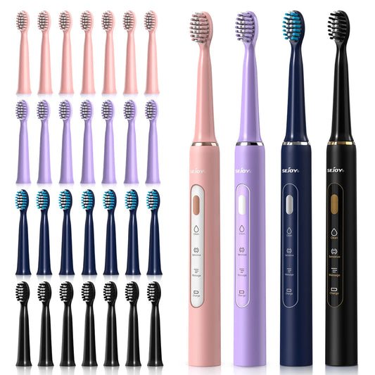 SEJOY Sonic Electric Toothbrush – Smart Rechargeable Toothbrush with 3 Modes, IPX7 Waterproof, for Deep Oral Cleaning