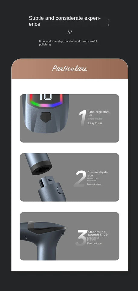 Long-Handle Massage Gun – Multifunctional Deep Tissue Percussion Massager for Full Body Muscle Relaxation