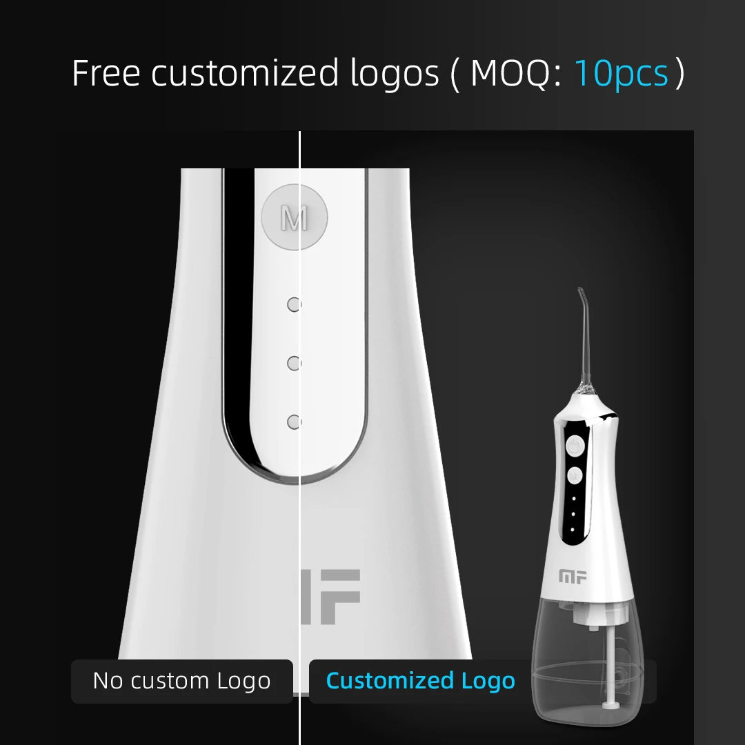 Cordless Portable Water Dental Flosser – Rechargeable Oral Irrigator with 260ML Tank, 4 Modes & 4 Replaceable Nozzles