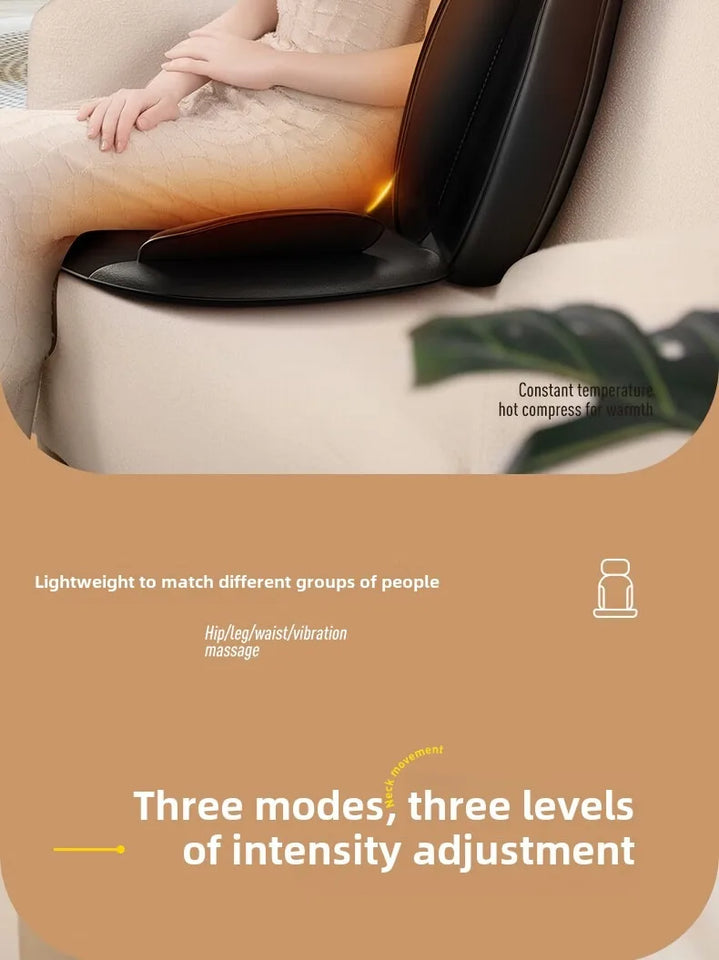 Upgrade Electric Full Body Massage Chair Neck Back Waist Leg Vibration Kneading Shiatsu Cushion Seat Relaxation Trapezius Massag