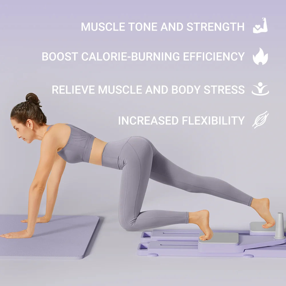2-in-1 Abs & Ski Board – Portable Core and Leg Trainer Pilates Reformer for Home Gym