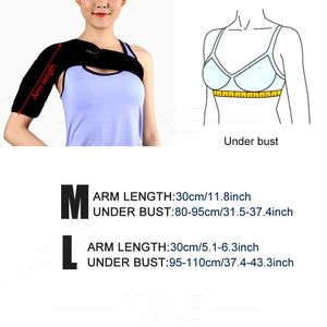 TIKE Adjustable Single Shoulder Support Brace – Black Stability Strap with Pads for Recovery & Injury Protection