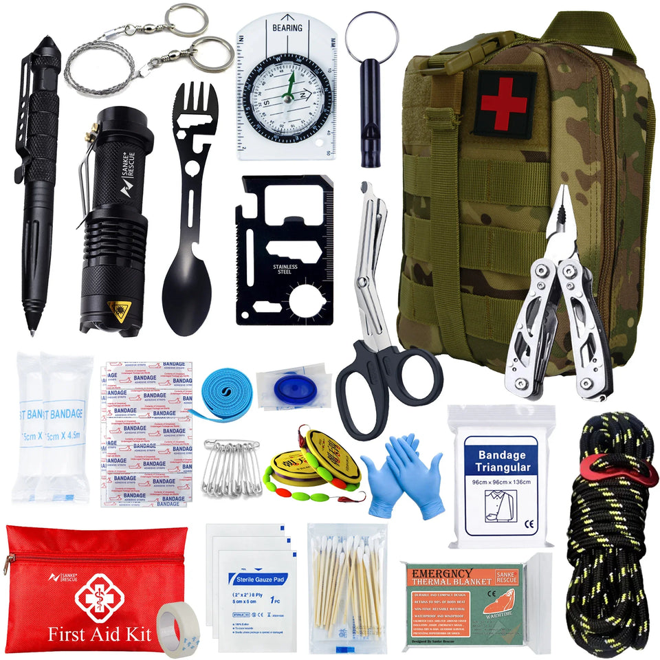Tactical First Aid Kit – Compact IFAK Medical Bag for Car, Camping, Survival & Self-Defense | EDC Emergency Pouch