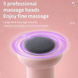 Wireless Charging Massage Gun – Handheld Fat Burning & Muscle Kneading Stick (Pink/White)