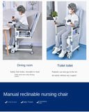 2-in-1 Bed Fold Chair with Hydraulic Lift – Paralyzed & Disabled Elderly Nursing Transfer Chair with Walker Support