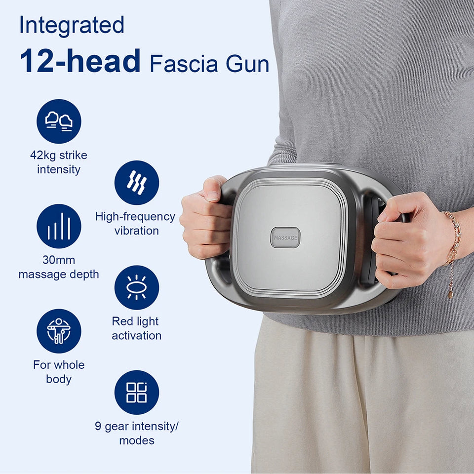 42-Head Fascia Massage Gun – High-Frequency Muscle Massager for Back, Neck, Shoulder & Waist Relief
