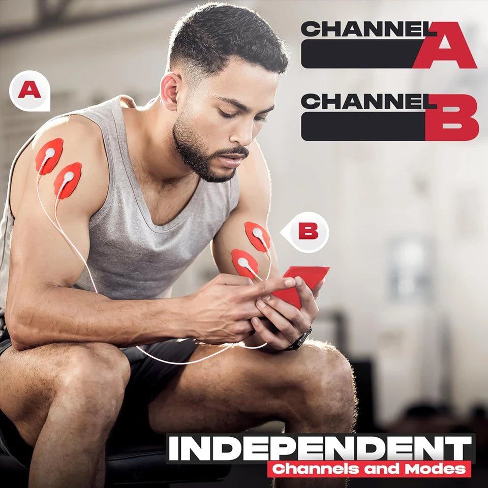 TENS meridian massager EMS multifunctional massager with 12 modes and 36 levels of intensity timed dual channel output massager