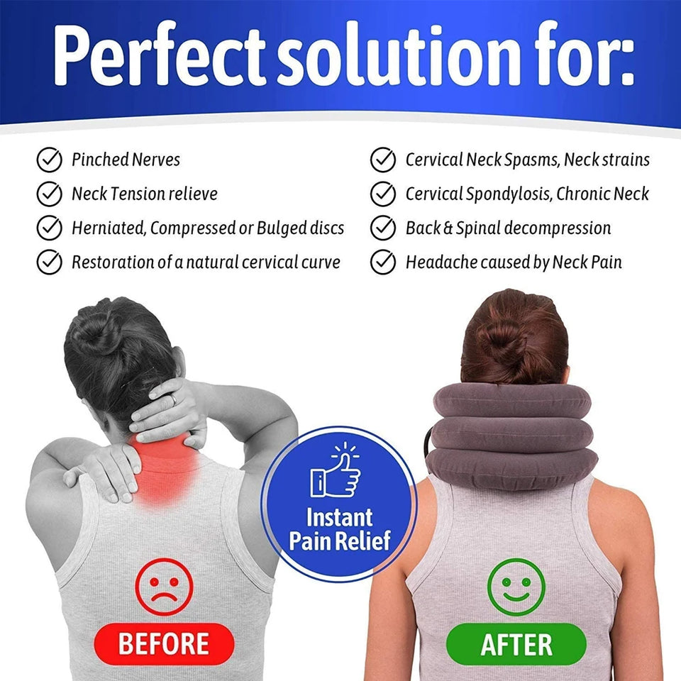 nflatable Cervical Neck Stretcher – Home Spinal Traction Device for Pain Relief & Muscle Strain Recovery