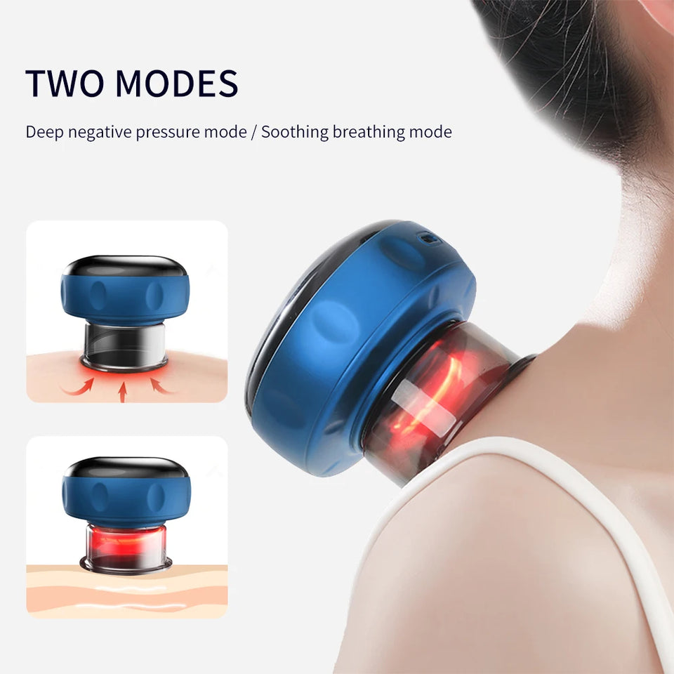 Electric Vacuum Cupping Massager Anti-Cellulite Suction Cups Heating Guasha Fat Burning Skin Scraping Body Slimming