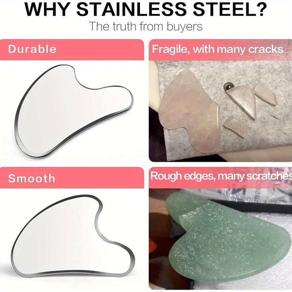 Stainless Steel Gua Sha Scraping Tool Set – Muscle Therapy for Back, Neck, Shoulder, Arms & Legs