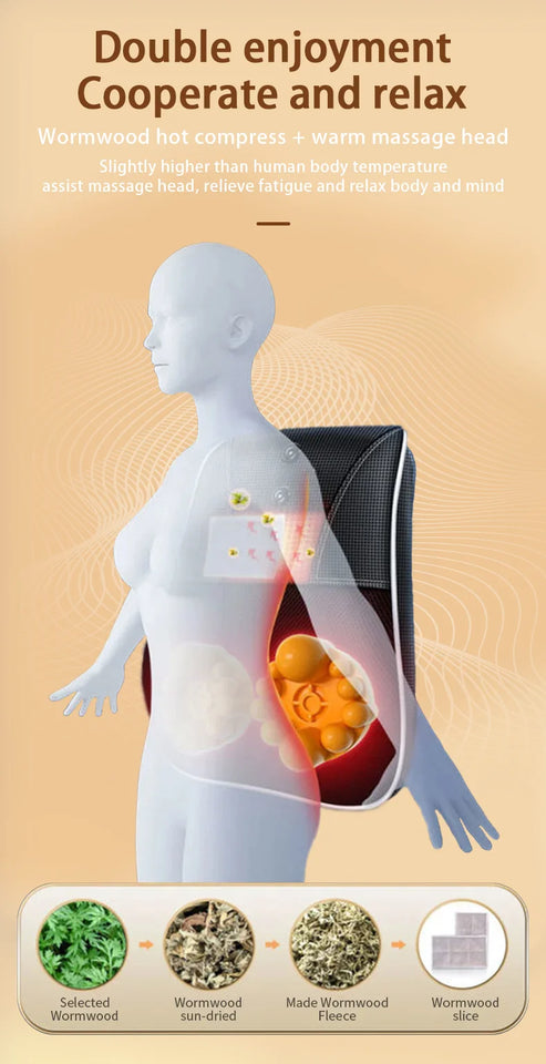 Electric Massage Neck Pillow Shiatsu Head Cervical airbag Ttraction Body Back Waist Massager Car with Heating Vibrating Massage