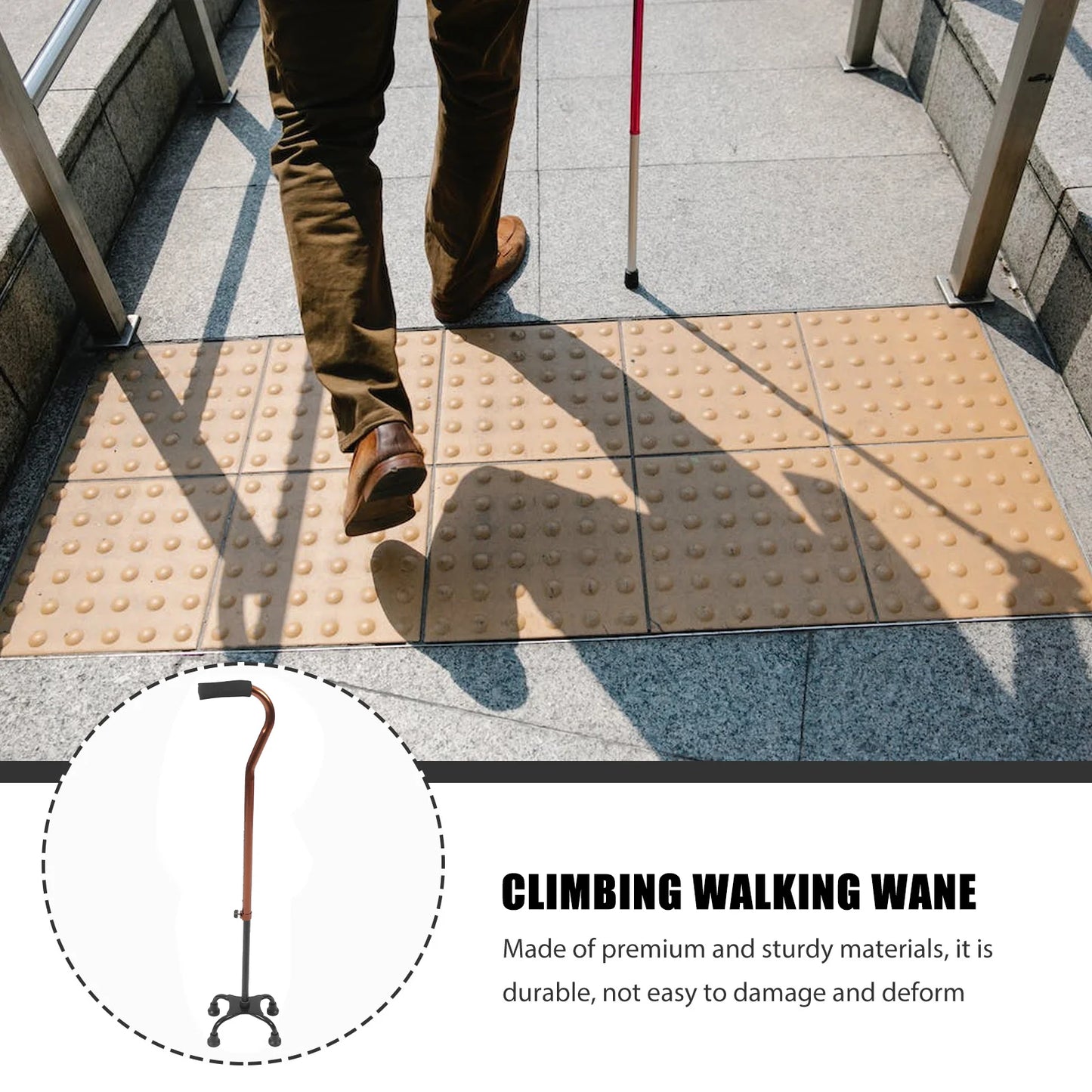 Nonslip Daily Walking Stick for Seniors – Portable Bend Handle Trekking Pole for Elderly Mobility
