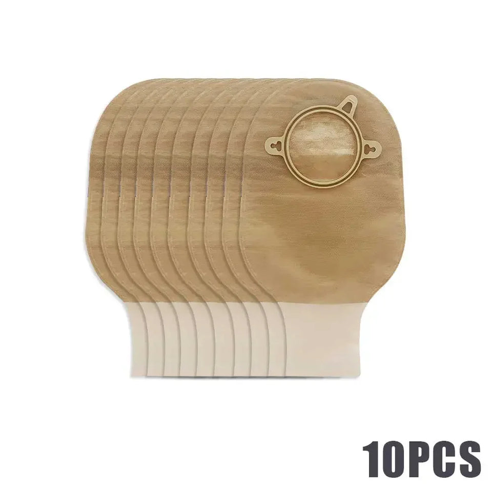 Open Clip Ostomy Bags – Two-Piece Drainable Colostomy & Ileostomy Pouches with Hoop & Loop Closure for Stoma Care