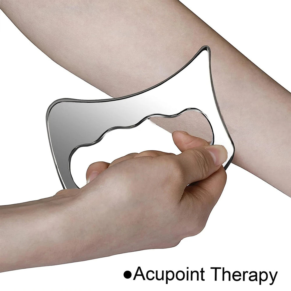 Stainless Steel Gua Sha Massage Tool Set – 1/4/7 Pcs for Full Body Acupoint Therapy