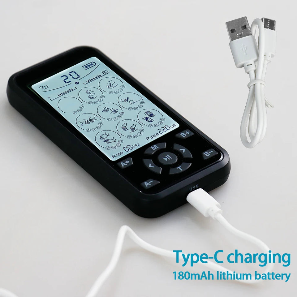 TENS EMS Machine 36 Modes Electronic Muscle Stimulator Physiotherapy Pulse Full Body Massager Health Care Device with 10pcs Pads