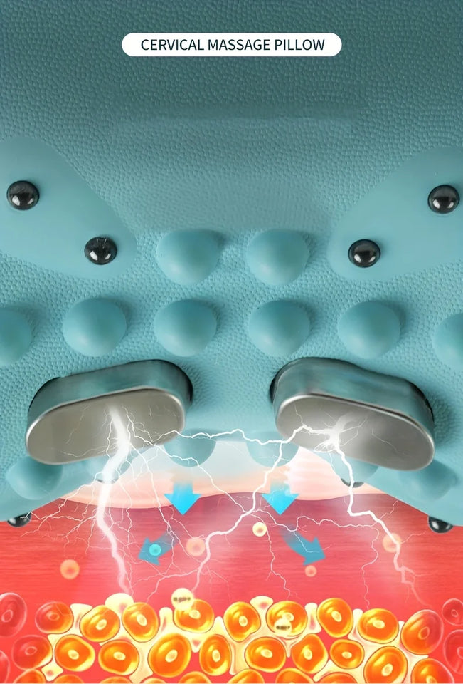 Multi Functional Vibration Massage Pillow Home Electric Neck Curvature Straightening Hot Compress Pulse Cervical Massage Pillow