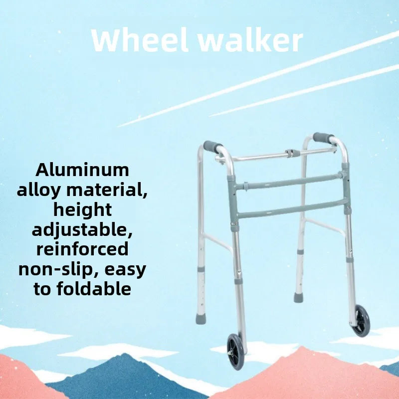 Lightweight Aluminum Folding Walker for Seniors – Non-Slip, Adjustable, Easy Mobility Aid