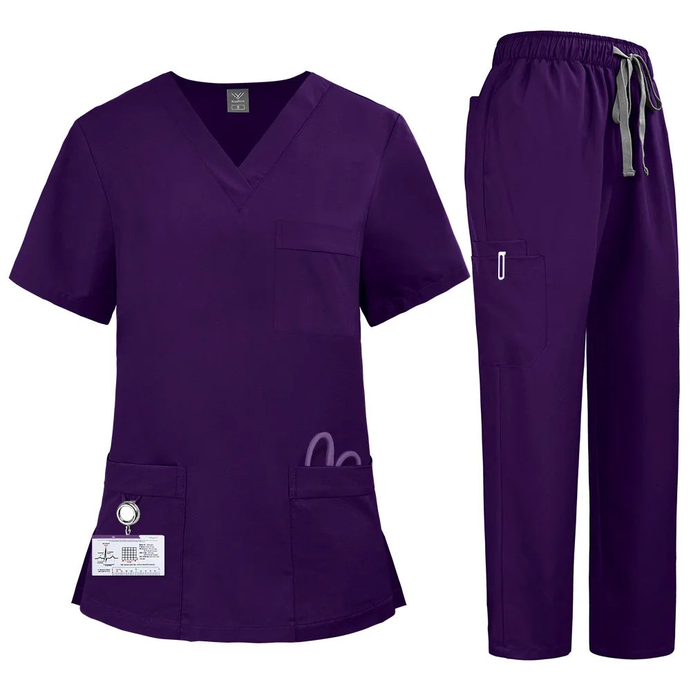 Quick-Dry Elastic Plus-Size Lab Uniform Set for Men & Women