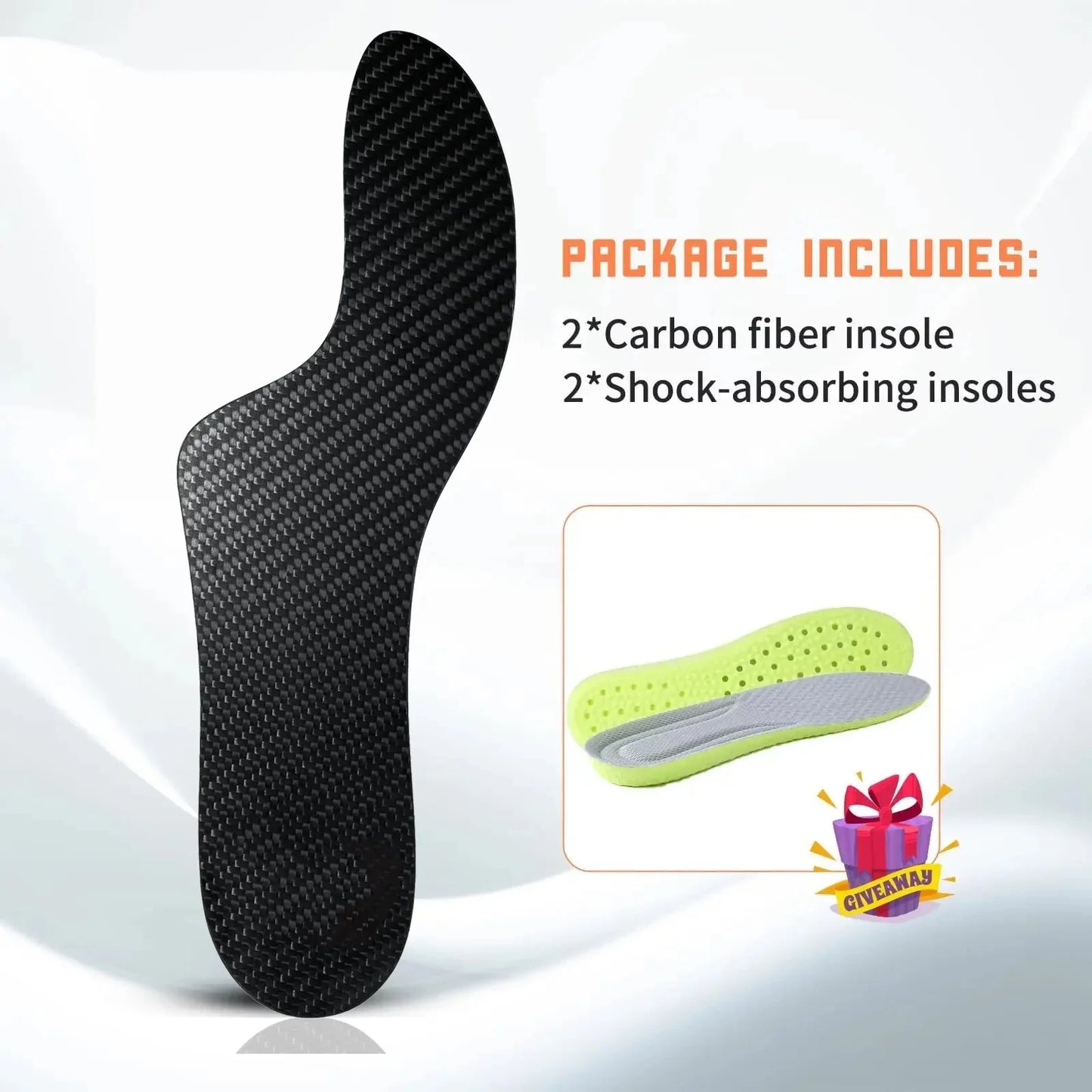 1 Pair Carbon Fiber 3K Plate Insoles – Support for Morton's Toe, Turf Toe, Hallux Rigidus, Arthritis & Limitus – Running & Hiking