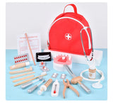 Wooden Pretend Play Doctor Educational Toys for Children Simulation Dentist Check Brush Teeth Medicine Set Role Playing Games