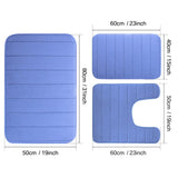 3-Piece Non-Slip Memory Foam Bath Mat Set – Soft, Quick-Dry Bathroom Rugs, Machine Washable