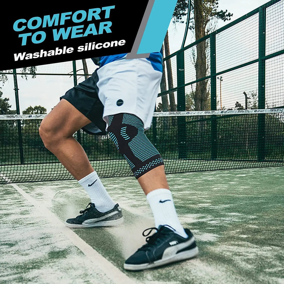Sports Knee Brace with Side Stabilizers & Patella Gel – Compression Sleeve for Meniscus Tear, Knee Pain, Injury Recovery