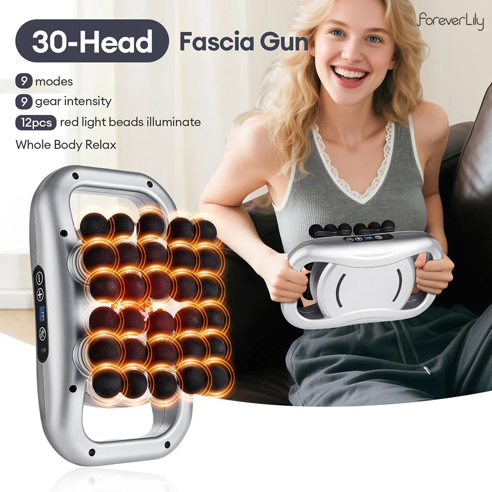 30-Head Massage Gun – High-Frequency Vibration Deep Tissue Muscle Massager