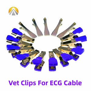 Multi-Function Veterinary ECG Clips – EKG Clamp Electrodes for Animal Medical Cables (DIN 3.0, Banana 4.0, Snap 4.0)