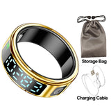 2025 SR08 Smart Ring – LED Display, Heart Rate & SpO₂ Monitor, 5ATM Waterproof Fitness Ring for Men & Women