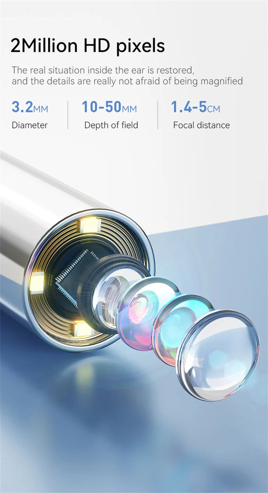 Wireless Visual Ear Camera – 1080P HD Endoscope with 1.38'' IPS Screen, Ear Wax Removal & Inspection Tool