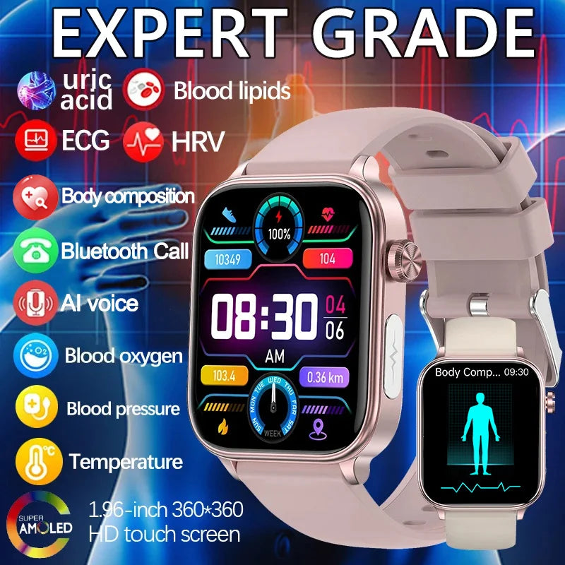 AI Health Diagnostic Smartwatch for Women – Blood Lipid, Uric Acid & Body Composition Monitor with Menstrual Tracker (2025 Model)