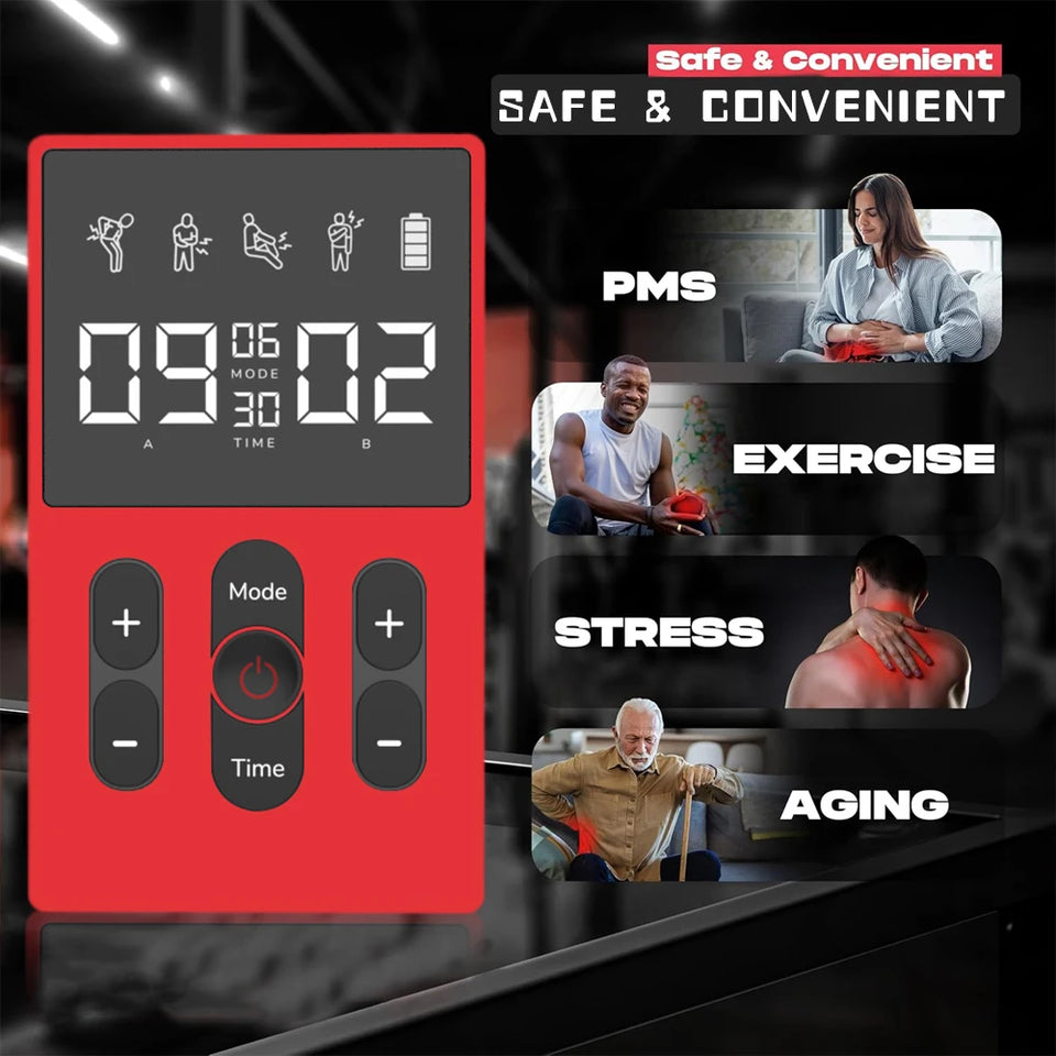 TENS meridian massager EMS multifunctional massager with 12 modes and 36 levels of intensity timed dual channel output massager